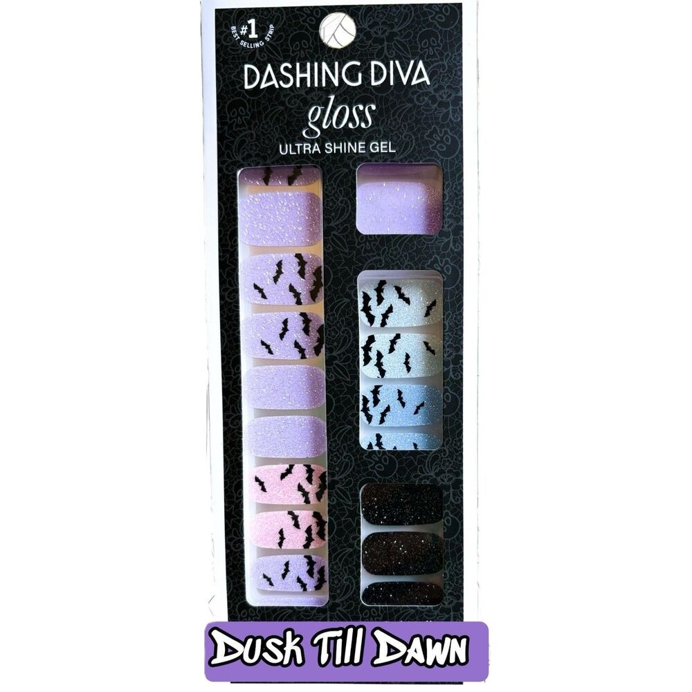 Dashing Diva Gloss Dusk Til Dawn 32 HalloweenGel Nail Strips NWT